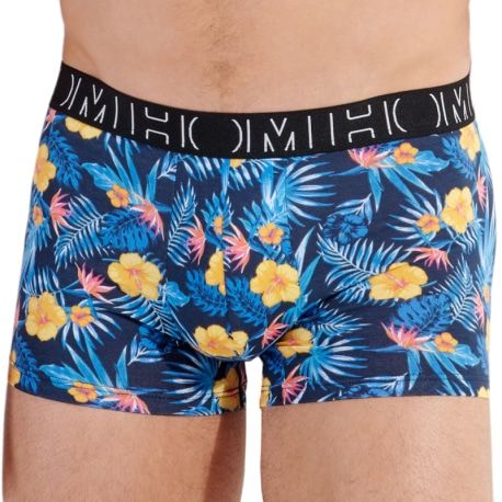 HOM Lot de 3 Boxers Gino Coton Noir - Gris Chiné - Imprimé Floral