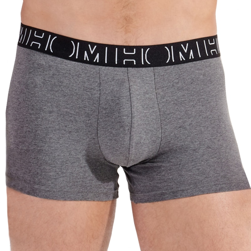 HOM Lot de 3 Boxers Gino Coton Noir - Gris Chiné - Imprimé Floral