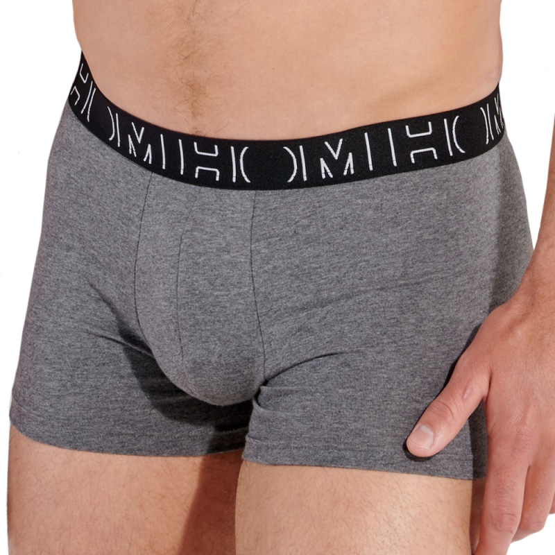 HOM Lot de 3 Boxers Gino Coton Noir - Gris Chiné - Imprimé Floral
