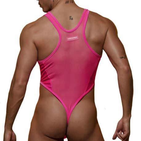  Ares Thong Bodysuit - Neon Pink
