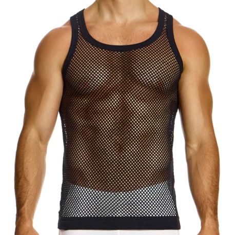 Modus Vivendi Mesh Through Tank Top - Black