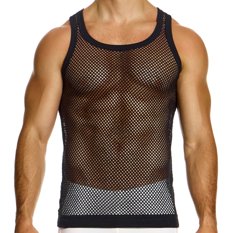 Modus Vivendi Mesh Through Tank Top - Black