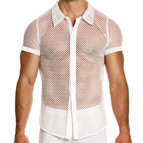 Modus Vivendi Chemisette Through Mesh Blanche