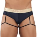  Slip Jarretière Mesh Noir - Or