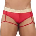  Garter Mesh Briefs - Red - Gold