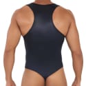  Work-N-Play Zip Thong Bodysuit - Black