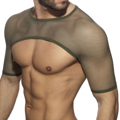 Addicted Crop Top Mesh Kaki