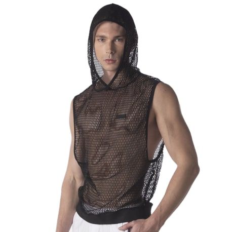 Barcode Hoodie Kosy Mesh Noir