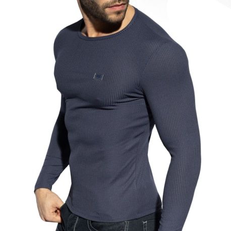 ES Collection T-Shirt Manches Longues Recycled Rib Bleu Marine