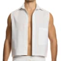Modus Vivendi Linen Sleeveless Crop Shirt - White