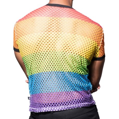 Andrew Christian T-Shirt Pride Mesh Arc-en-Ciel