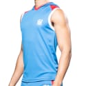 Andrew Christian Phys. Ed. Varsity Gym Mesh Hoodie - Blue