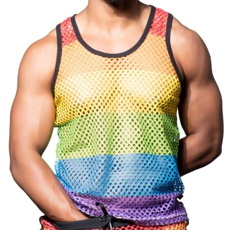 Andrew Christian Débardeur Pride Mesh Arc-en-Ciel