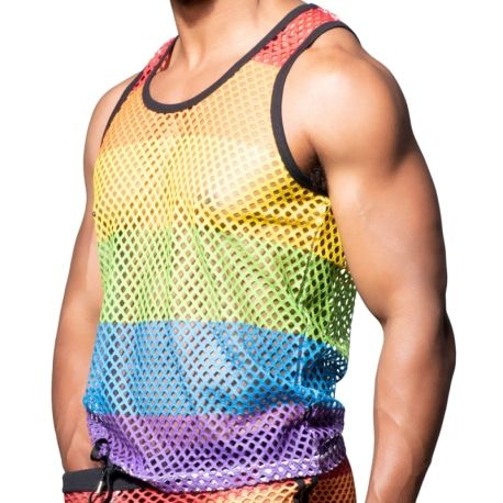 Andrew Christian Débardeur Pride Mesh Arc-en-Ciel