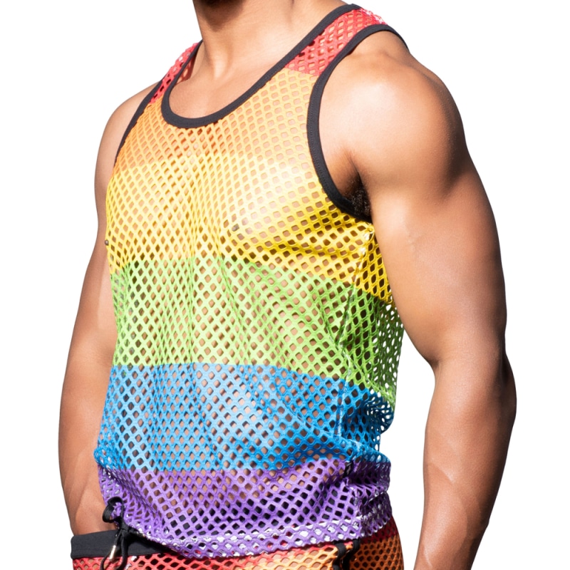 Andrew Christian Débardeur Pride Mesh Arc-en-Ciel