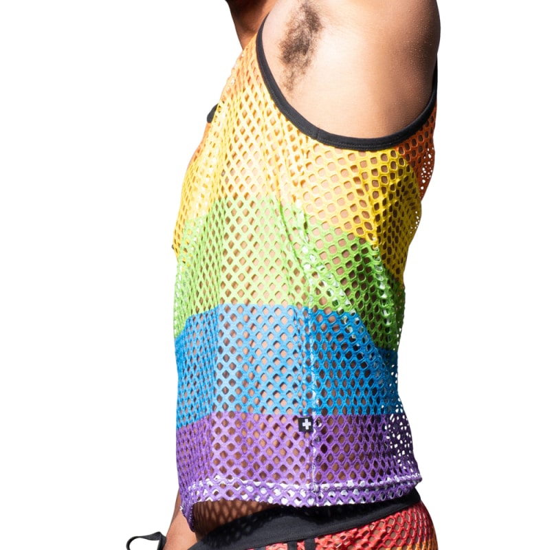 Andrew Christian Débardeur Pride Mesh Arc-en-Ciel