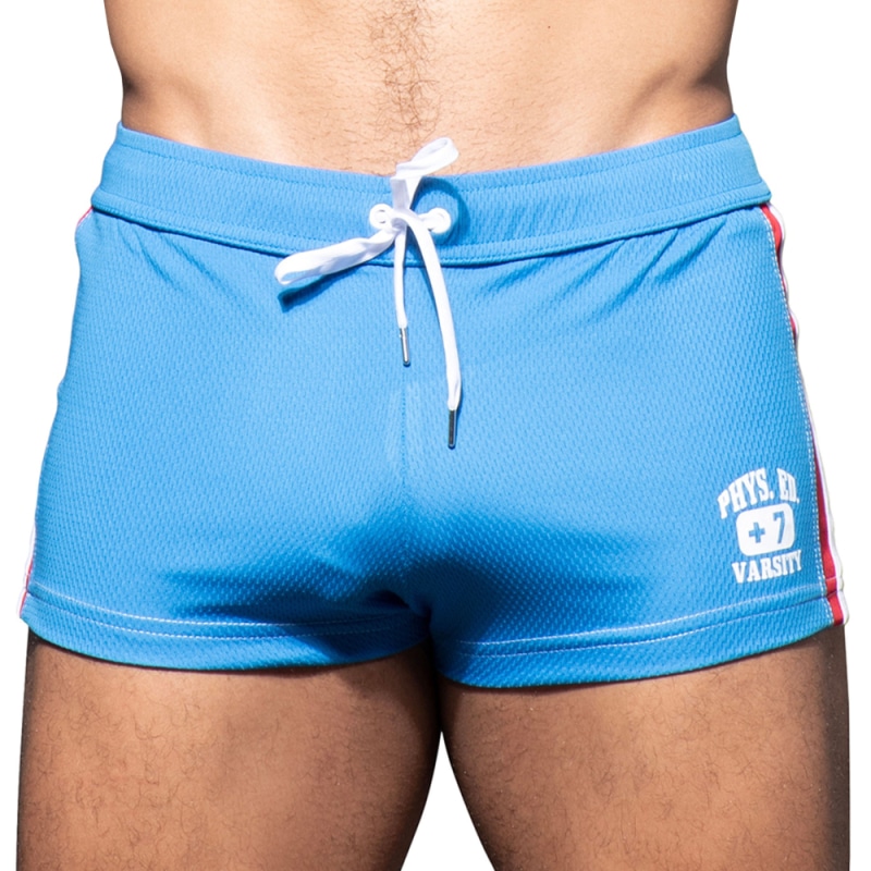 Andrew Christian Phys. Ed. Varsity Gym Mesh Shorts - Blue