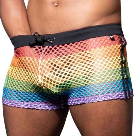 Andrew Christian Pride Mesh Shorts - Rainbow