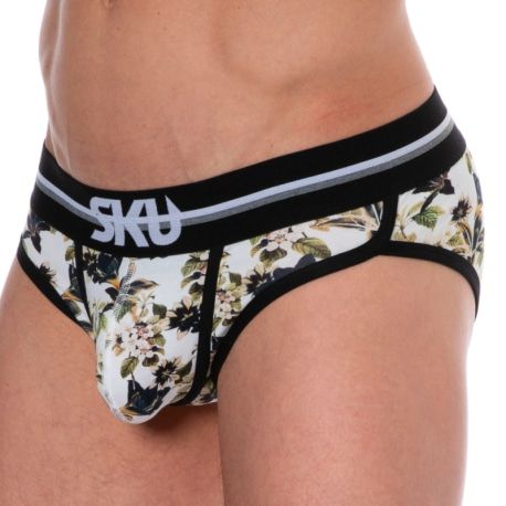 SKU Slip Coton Floral Blanc Cassé