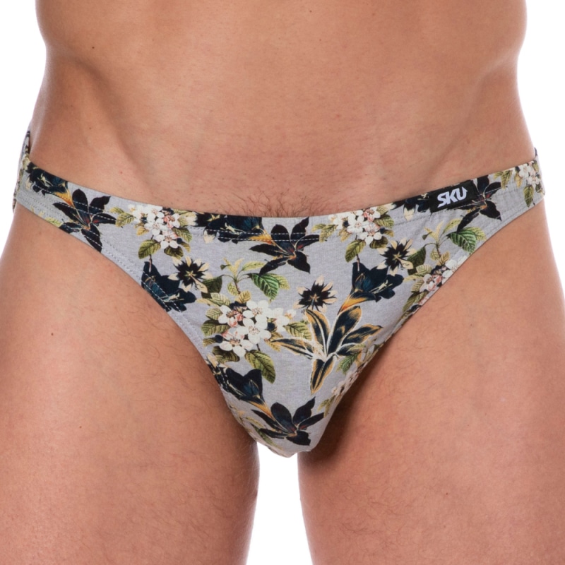 SKU Floral Cotton Mini Briefs - Grey