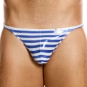 Modus Vivendi Laminated Swim Thong - Blue - White Stripe