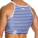 Modus Vivendi Débardeur Crop Laminated Rayé Bleu - Blanc