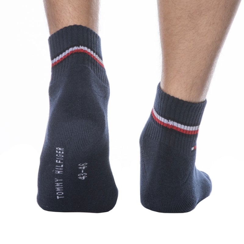Tommy Hilfiger Lot de 2 Paires de Socquettes Sport Iconic Bleu Marine