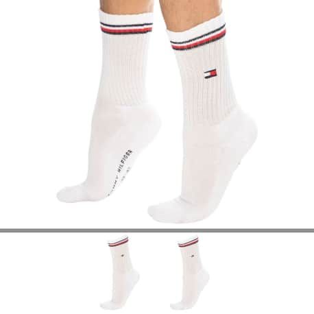 Tommy Hilfiger Lot de 2 Paires de Chaussettes Sport Iconic Blanches