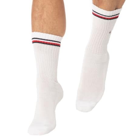 Tommy Hilfiger Lot de 2 Paires de Chaussettes Sport Iconic Blanches