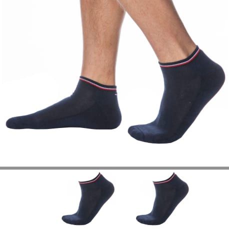 Tommy Hilfiger Lot de 2 Paires de Socquettes Sneaker Iconic Bleu Marine