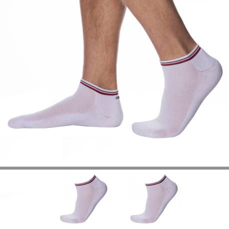 Tommy Hilfiger Lot de 2 Paires de Socquettes Sneaker Iconic Blanches