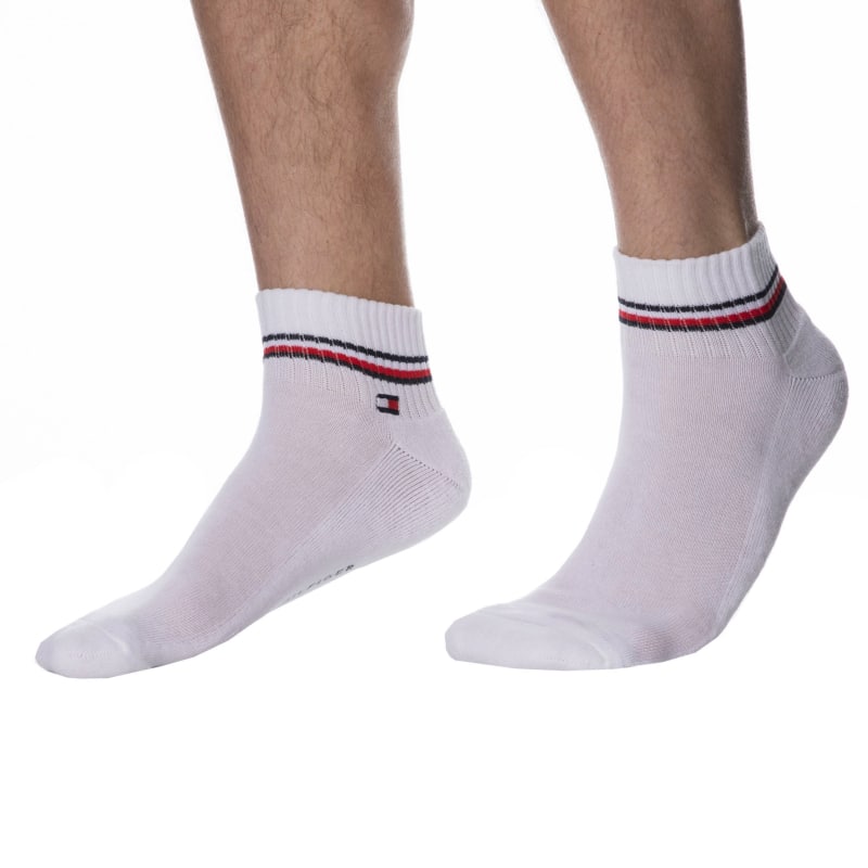 Tommy Hilfiger Lot de 2 Paires de Socquettes Sport Iconic Blanches