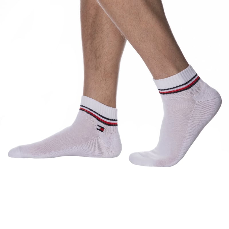 Tommy Hilfiger Lot de 2 Paires de Socquettes Sport Iconic Blanches