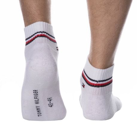 Tommy Hilfiger Lot de 2 Paires de Socquettes Sport Iconic Blanches