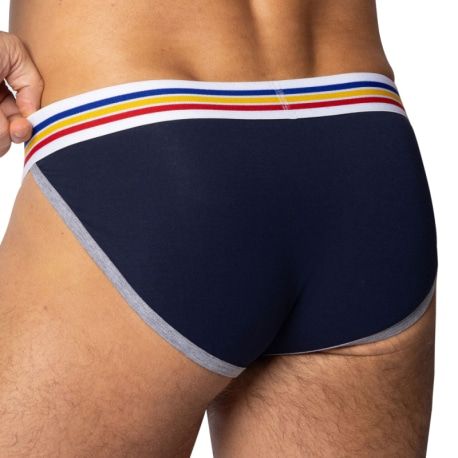  Slip Tanga Coton Bleu Marine