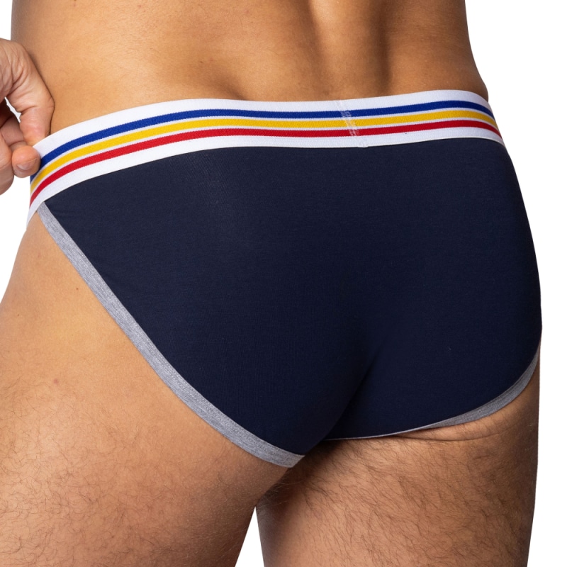  Slip Tanga Coton Bleu Marine