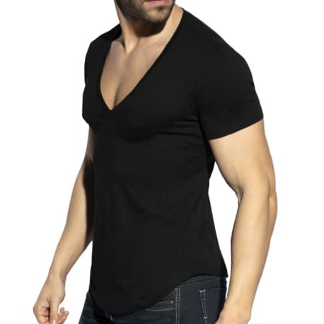 ES Collection T-Shirt Col V Plongeant Noir