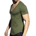 ES Collection T-Shirt Col V Plongeant Kaki