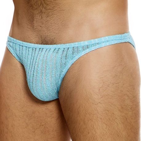 Modus Vivendi Slip Low Cut Striped Crochet Bleu Clair