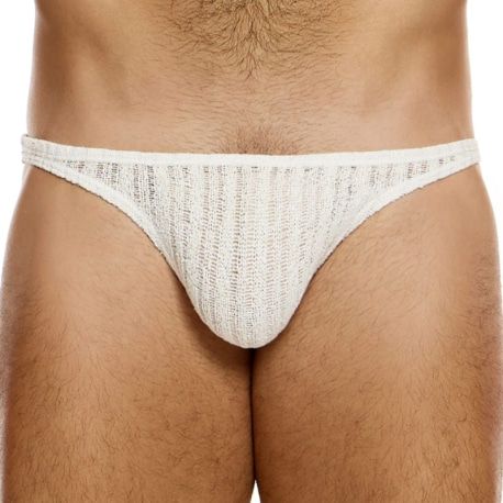 Modus Vivendi Slip Low Cut Striped Crochet Beige