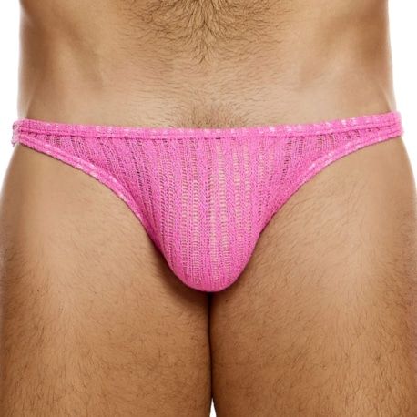 Modus Vivendi Striped Crochet Low Cut Briefs - Pink