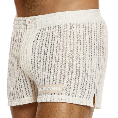 Modus Vivendi Short Striped Crochet Beige