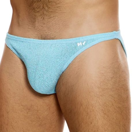 Modus Vivendi Plaint Knit Low Cut Briefs - Light Blue