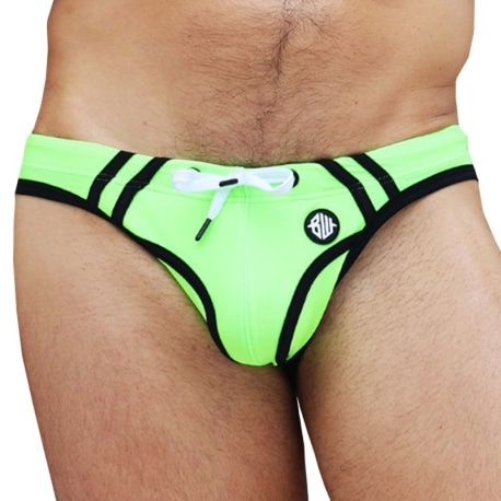  Slip de Bain Expose Vert Fluo