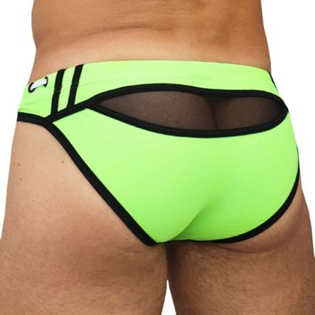  Slip de Bain Expose Vert Fluo