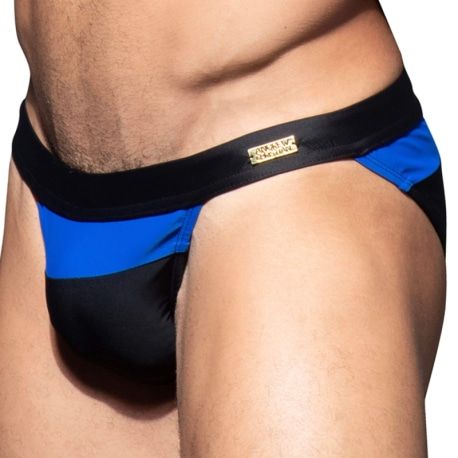 Andrew Christian Slip de Bain Bikini Horizon Noir - Bleu