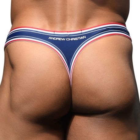 Andrew Christian String de Bain Racer Bleu Marine