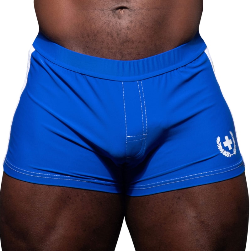 Andrew Christian Boxer de Bain Thick Bleu - Blanc - Rouge