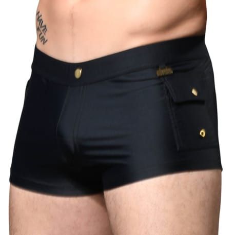 Andrew Christian Boxer de Bain Cargo Noir