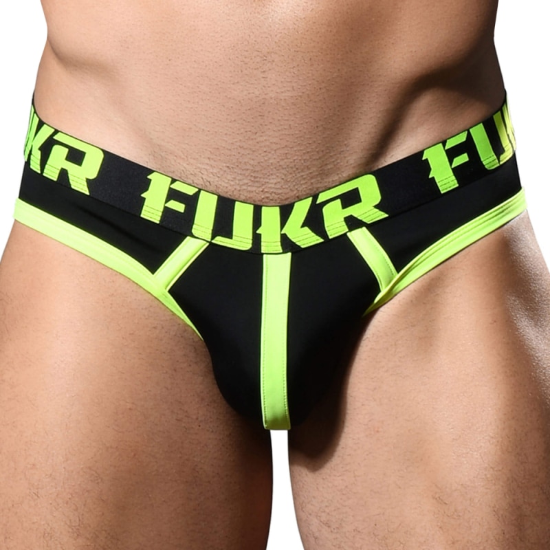 Andrew Christian FUKR Zipper Back Briefs - Black